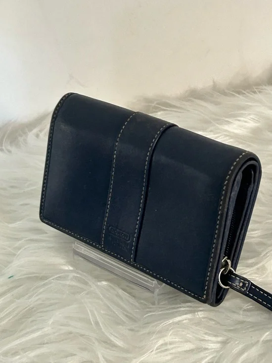 Coach Legacy Blue Leather Wallet USA vintage Clutch Y2K - Picture 6 of 12